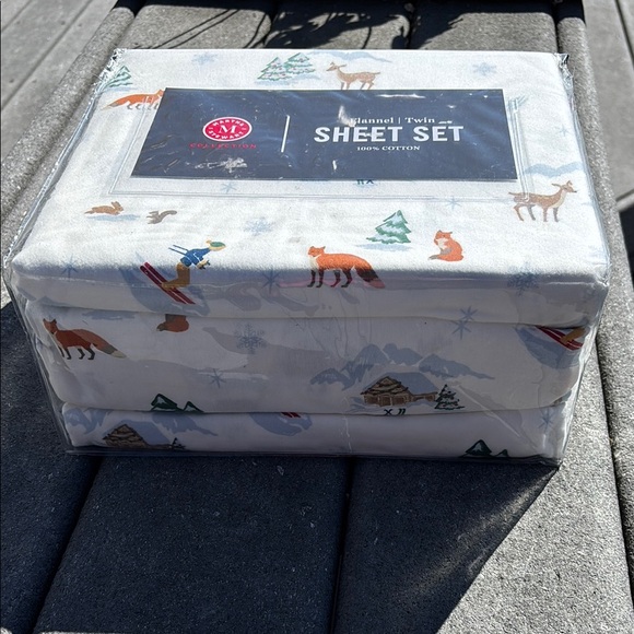 NWT Martha Stewart Winter Wonderland Flannel Twin Sheet Set, Soft Cozy and Warm - Picture 10 of 12